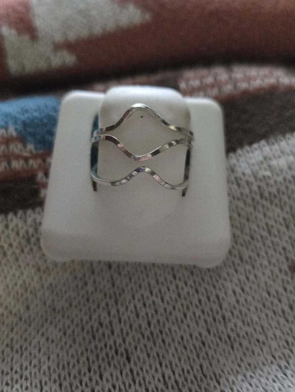 Silver Triple Wave Open Ring